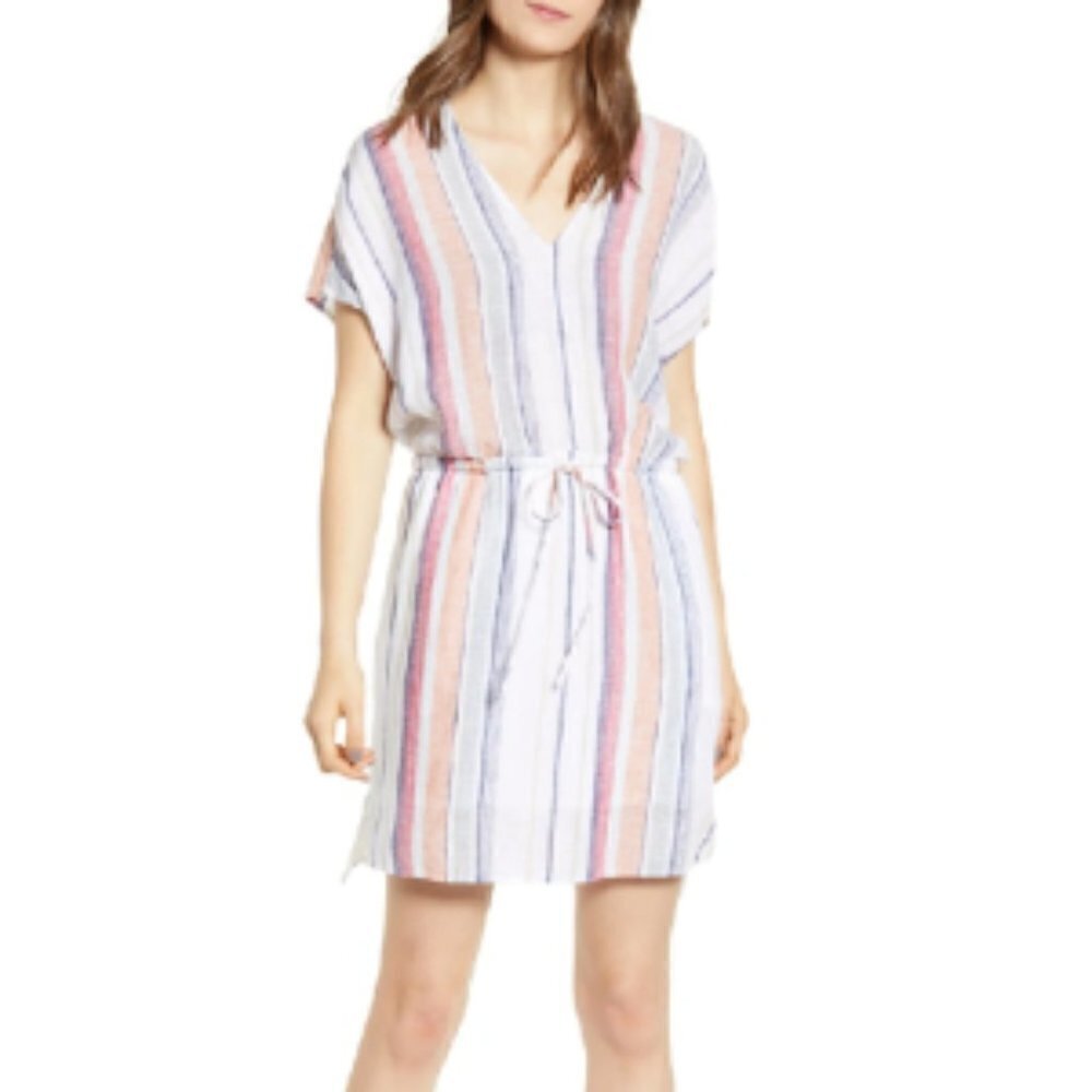 Rails Wren Striped Linen-blend Tunic Dress In Marrakesh Stripe‎ sz S